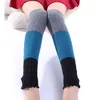 Contraste Couleur Genou Haute Jambières Bas Botte Chaussettes Femmes Hiver Chaussettes leggings Femmes Vêtements