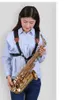 Alça de ombro ajustável New Neck strap saxofone couro Alto saxofone tenor saxofone soprano cinta universal