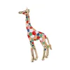 Lot 12 pièces mode émail girafe broches pour femmes mignon Animal broche broche bijoux couleur or cadeau exquis