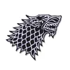 Lobo cabeça logotipo ferro bordado em remendos para roupas diy roupas crachás adesivos apliques de vestuário atacado