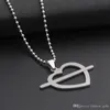 10pcs stainless steel at first sight symbol love heart arrow necklace shape cupid hollow shaped charm jewelry