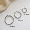 925 Sterling Silver Hoop Earring Round Circle Loop Earrings For Women Simple Silver Geometric Earring Brincos de Prata