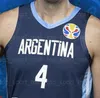 Camiseta de baloncesto del equipo de la Copa Mundial 2019 Argentina 12 Marcos DELIA 3 Luca VILDOZA 9 Nicolas BRUSSINO 10 Maximo FJELLERUP 4 Luis SCOLA GARINO