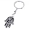 30 adet / grup Anahtarlık Anahtarlık Takı Gümüş Kaplama Nazar Hamsa Fatima El Charms kolye Anahtar aksesuarları için 19 * 17mm