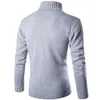 Covrlge 2019 Male Sweater Pullover Slim Warm Solid High Lapel Jacquard Hedging British Men's Clothing Mens Turtleneck MZM030 V191021