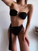 women's Bikini Sets Knitted high waist split undergarment covering chest abdomen Lace shoulder strap Wrap up yakuda wholesale One piece