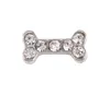 20PCS/lot Rhinestones Dog Bone DIY Alloy Charms Accessories Fit For Magnetic Memory Glass Living Floating Locket