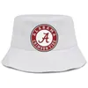 Alabama Crimson Tide für Männer und Frauen Eimerhut-Stile, schlichte Eimer-Baseballkappe, Fußball-Logo, Kokosnussbaum, Core Smoke Mesh, Weiß 222N