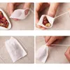 Mer storlek Vit Teabags Non-Woven Cloth Tea Bag, Decocting Medicine Soup Bag Filter Bag Tom tepåsar