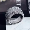 2019 полный CZ Men Ring Exquisite белый золотой цвет блестящий циркон Свадебные обручальные кольца Размер 813 Партийные ювелирные изделия Whole23693404802