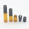 5ml 3ml 2ml Refillable Bottle Mini Empty Glass Vial Spray Perfume Atomizer Bottles Amber Clear With Black Pump