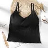 Rib Elastic Wire Free Padded Ladies Comfy Underwear Tops Comfy Camisole Top Lingerie Women Adjustable Camisoles for Women