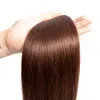 Braziliaans maagdelijk steil haar # 2 # 4 kleur 100% remy haar rechte lichtbruine menselijke haarweefselbundels