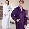 Men Winter Thermal Plus Size Extra Long Thick Grid Flannel Bathrobe Mens Zipper Warm Bath Robe Dressing Gown Male Luxury Robes1