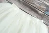 Girls lace sets hollow crochet short sleeve tops +tulle tutu skirts 2pcs kids princess outfits children party clothing A01593