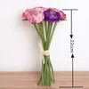 9 Uds ramo de flores artificiales de seda ranunculus flores de seda de tacto real flor de simulación para la decoración de la mesa del hogar de la boda flor falsa