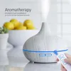 500ml Aroma Essential Oil Diffuser Ultrasonic Air Humidifier Purifier with Wood Grain 7colors LED Lights Mist Maker with Remote for Home
