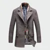Winter Mäns Casual Ull Trench Coat Fashion Business Long Tinken Slim Overcoat Jacka Man PeaCeat Varumärke Kläder M-4XL T200319
