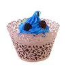 Cupcake Wrappers Artistic Bake Cake Paper Cups Little Vine Lace Laser Cut Liner Baking Cup Muffin Case Brickor för bröllopsfest födelsedag Deco