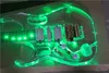 الأخضر LED ضوء الاكريليك هيئة الغيتار الكهربائي مع فلويد روز جسر، روزوود الأصابع أعسر، يمكن تخصيص