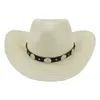 Lato Moda Western Cowboy Słomiane Kapelusze Dla Unisex Mężczyźni Kobiety Outdoor Wide Brim Ochrona przeciwsłoneczna Cap Beach Sunshade Kapelusz Sunhat