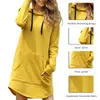 Women dress Casual Hooded Pocket Long Sleeve Pullover Sweatshirt Winter Harajuku Warm Hoodies Sweatshirts 2020