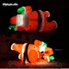 Aangepaste Verlichting Opblaasbare Klimmen Santa Claus 4 M / 6 M Vader Kerstmis die een Giftzak voor Openlucht Huis Wanddecoratie draagt