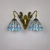 Tiffany Style Colored Glass Wall Lamps Restaurang Bedroom Corridor Lighting Modern Mermaid Double Headed Glass Sconce TF056