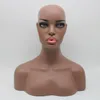 Realistische weibliche Schaufensterpuppe aus schwarzem Fiberglas, Dummy-Kopf, Büste für Spitzenperücke und Schmuckdisplay EMS 236S9925007