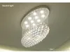 Modern oval LED K9 Crystal Chandelier Lighting Rain Drop Crystal Taklampor för vardagsrum Sovrum Villa Kökslampa L31 "* W12" * H24 "