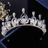 Charmig Princess Champagne Silver Pärlor Kristaller Bridal Tiaras Crowns Bridal Headpieces Brudtillbehör Bröllop Tiaras / Kronor T303591