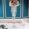 Najnowsze kryształowe świeczniki metalowy świecznik wazon na kwiaty ozdoba na środek stołu wydarzenie stojak na roślinę doniczkową ołowiu drogowego dekoracje ślubne decor97
