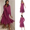 Elegant Two Pieces Suit Chiffon Mother of the Bride Dress One Jacket and One Dress vestidos mae de noiva