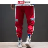 Lappster Men Hip Hop Reflective Joggers 2019 Mens Korean Fashion Streetwear Sweatpants Couple Side Striped Trousers Plus Size Y19073001