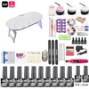 Nail Set 120W UV LED-lampa för manikyr 10st Gel Nail Polish Set Kit Soak Off Gel Lack för Konst Torkmaskin Verktyg