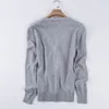 Star buckle 100% cashmere cardigan women thin coat short section autumn v-neck collar long sleeve sweater female outwear V191212