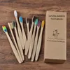 Esbras de dentes de carvão de bambu ambiental de 100pcsset para saúde oral de baixa carbono e mole de cerdas de dentes de dentes de madeira