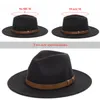 Super Wide Brim Fedora Wool Pork Pie Boater Flat Top Hat For Women's Men's Ent Wide Brim Vintage Hat Fedoras Gambler H297V