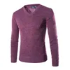 2019 nouveau coton pull hommes à manches longues pull Outwear homme col en v chandails hauts slim solide Fit tricot vêtements 7 couleurs