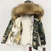 Kış Ceket Kadınlar 2019 Gerçek Kürk Parka Doğal Rakun Kürk Yaka Kalın Sıcak Tavşan Kürk Astar Streetwear Yepyeni Rahat V191111
