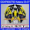 GSXF-600 för Suzuki Katana GSXF 750 600 GSXF600 03 04 05 06 07 293HM.67 GSX 750F Mörk röd Vit Hot GSXF750 2003 2004 2005 2006 2007 FAIRING