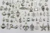 Misturar 100 estilo colar de pingente charme diy jóias prata jóias tibetanas achados pulseira colar acessório vintage jóias descobertas componentes
