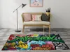 LB Nicht-rutschgrüne Graffiti-Teppiche für Wohnheimzimmer groß im Teppich für Schlafzimmer Boden Küchenkissen Badezimmer Anti-Skid