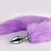 Erotische Kostümfuchsfell -Schwanzanaler -Stecker mit Samt Haarnadel -Clip -Ohr -Clip Lila violette Farbe Sexy Kleid Tanzkleidung Clubwear Party Dr5203224
