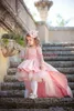 Princesa rendas de alta baixo meninas pageant dress manga comprida menina vestidos de aniversário crianças formais desgaste do partido meninas vestidos de primeira comunhão vestido