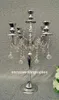 Candélabre Simple à 5 bras suspendus brins de cristal, candélabre en argent de mariage senyu0207