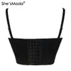 She'sModa Pu Leather Bralet Dames Bustier Bra Night Club Party Crashed Top Vest Plus Size C190420