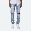 Jeans skinny homens calças jeans de streetwear calca masculina jeans rasgada para homens destruídos rasgados slim fit hole calça masculino