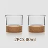 Wood Glass Tea Cup Heat-resistant Glass Mug With Ball Handle 2PCS Price Handmade Bowl Cups Drinkware For Home Decor