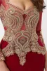 Luxury Prom Dresses Long Sleeve With Shawl Small Turtleneck Gold Lace Tail Evening Gown Special Occasion Dresses